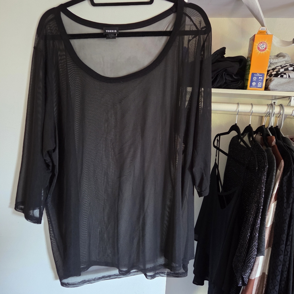 Torrid Black Mesh Top